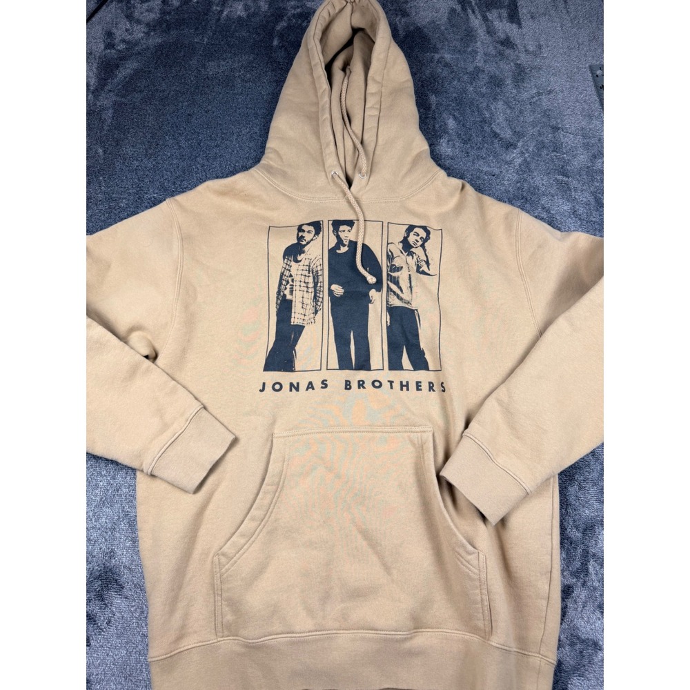 Jonas Brothers The Tour 2023 Concert Hoodie Tan Sand Graphic Mens Large L